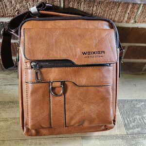 Men's PU Material Crossbody Bag Men's Business Crossbody Bag Shoulder Bag Casual